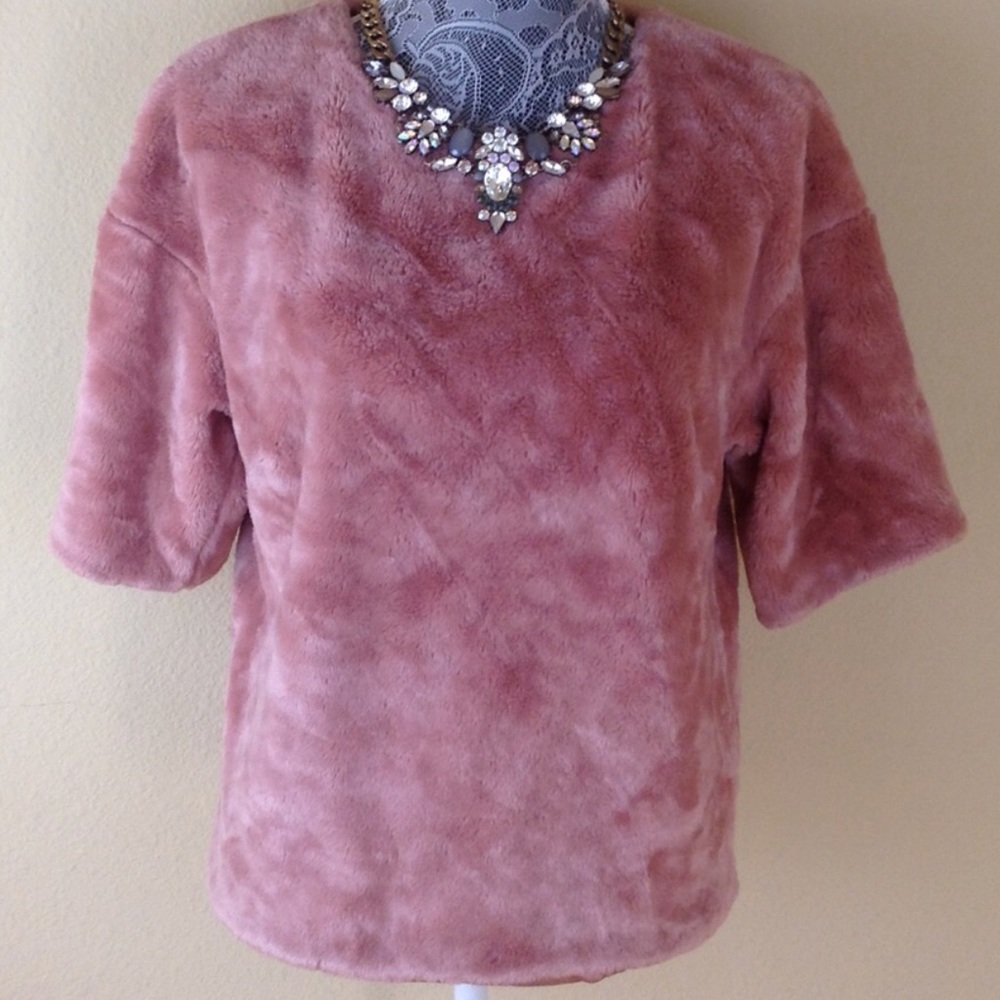 Mauve pink furry shirt
